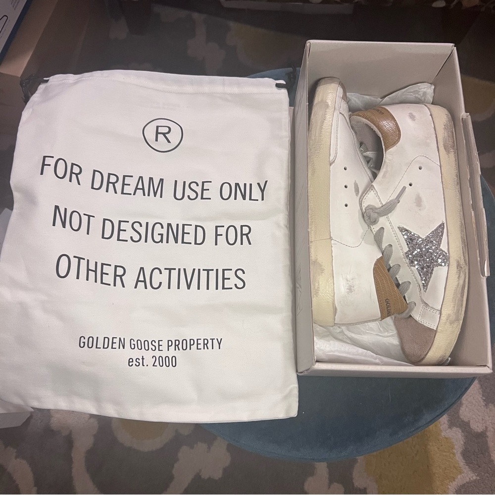 Golden Goose SUPER STAR White and Brown Sneakers - Picture 8 of 15